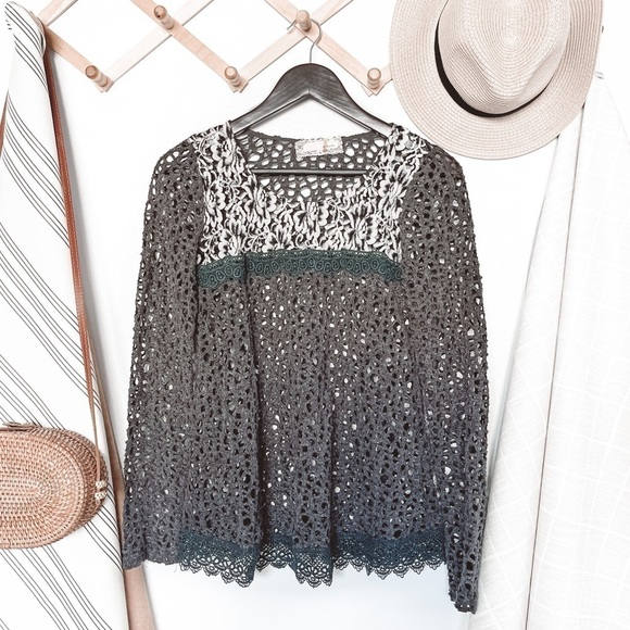 Anthropologie A’reve Neutral Open Knit Sweater - Picture 1 of 3